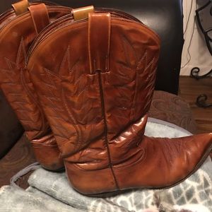 Brown cowboy boots